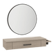 Nova Wall Mount Styling Station with Side-Mount Appliance Holder and Black Round Westin Mirror - Kaemark