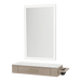 Nova Wall Mount Styling Station with Side-Mount Appliance Holder, Solid Surface Countertop and Silver Rectangle Glo Mirror - Kaemark