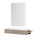 Nova Wall Mount Styling Station with Side-Mount Appliance Holder, Solid Surface Countertop and Illuminate LED Mirror - Kaemark
