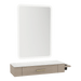 Nova Wall Mount Styling Station with Side-Mount Appliance Holder, Solid Surface Countertop and Illuminate LED Mirror - Kaemark