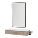 Nova Wall Mount Styling Station with Side-Mount Appliance Holder, Solid Surface Countertop, and Black Rectangle Westin Mirror - Kaemark