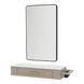 Nova Wall Mount Styling Station with Side-Mount Appliance Holder, Solid Surface Countertop, and Black Rectangle Westin Mirror - Kaemark