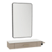 Nova Wall Mount Styling Station with Side-Mount Appliance Holder, Solid Surface Countertop, and Black Rectangle Westin Mirror - Kaemark
