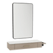 Nova Wall Mount Styling Station with Side-Mount Appliance Holder, Solid Surface Countertop, and Black Rectangle Westin Mirror - Kaemark