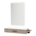 Nova Wall Mount Styling Station with Side-Mount Appliance Holder, Solid Surface Countertop and Illuminate LED Mirror - Kaemark