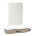 Nova Wall Mount Styling Station with Side-Mount Appliance Holder, Solid Surface Countertop and Illuminate LED Mirror - Kaemark