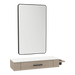 Nova Wall Mount Styling Station with Side-Mount Appliance Holder, Solid Surface Countertop, and Black Rectangle Westin Mirror - Kaemark