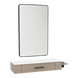 Nova Wall Mount Styling Station with Side-Mount Appliance Holder, Solid Surface Countertop, and Black Rectangle Westin Mirror - Kaemark