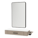 Nova Wall Mount Styling Station with Side-Mount Appliance Holder, Solid Surface Countertop, and Black Rectangle Westin Mirror - Kaemark