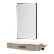 Nova Wall Mount Styling Station with Side-Mount Appliance Holder, Solid Surface Countertop, and Black Rectangle Westin Mirror - Kaemark