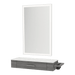 Nova Wall Mount Styling Station with Side-Mount Appliance Holder, Solid Surface Countertop and Silver Rectangle Glo Mirror - Kaemark