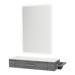 Nova Wall Mount Styling Station with Side-Mount Appliance Holder, Solid Surface Countertop and Illuminate LED Mirror - Kaemark
