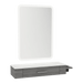 Nova Wall Mount Styling Station with Side-Mount Appliance Holder, Solid Surface Countertop and Illuminate LED Mirror - Kaemark