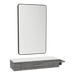 Nova Wall Mount Styling Station with Side-Mount Appliance Holder, Solid Surface Countertop, and Black Rectangle Westin Mirror - Kaemark