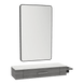 Nova Wall Mount Styling Station with Side-Mount Appliance Holder, Solid Surface Countertop, and Black Rectangle Westin Mirror - Kaemark