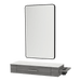 Nova Wall Mount Styling Station with Side-Mount Appliance Holder, Solid Surface Countertop, and Black Rectangle Westin Mirror - Kaemark
