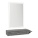 Nova Wall Mount Styling Station with Side-Mount Appliance Holder and Silver Rectangle Glo Mirror - Kaemark