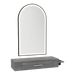 Nova Wall Mount Styling Station with Side-Mount Appliance Holder and Black Paloma Arch Mirror - Kaemark