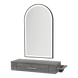 Nova Wall Mount Styling Station with Side-Mount Appliance Holder and Black Paloma Arch Mirror - Kaemark