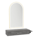 Nova Wall Mount Styling Station with Side-Mount Appliance Holder and Gold Paloma Arch Mirror - Kaemark