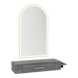 Nova Wall Mount Styling Station with Side-Mount Appliance Holder and Gold Paloma Arch Mirror - Kaemark