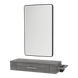 Nova Wall Mount Styling Station with Side-Mount Appliance Holder and Black Rectangle Westin Mirror - Kaemark