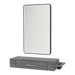 Nova Wall Mount Styling Station with Side-Mount Appliance Holder and Black Rectangle Westin Mirror - Kaemark