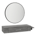 Nova Wall Mount Styling Station with Side-Mount Appliance Holder and Black Round Westin Mirror - Kaemark