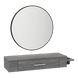 Nova Wall Mount Styling Station with Side-Mount Appliance Holder and Black Round Westin Mirror - Kaemark
