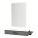 Nova Wall Mount Styling Station with Side-Mount Appliance Holder, Solid Surface Countertop and Illuminate LED Mirror - Kaemark
