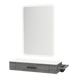 Nova Wall Mount Styling Station with Side-Mount Appliance Holder, Solid Surface Countertop and Illuminate LED Mirror - Kaemark
