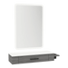 Nova Wall Mount Styling Station with Side-Mount Appliance Holder, Solid Surface Countertop and Illuminate LED Mirror - Kaemark