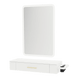 Nova Wall Mount Styling Station with Side-Mount Appliance Holder, Solid Surface Countertop and Illuminate LED Mirror - Kaemark