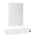 Nova Wall Mount Styling Station with Side-Mount Appliance Holder, Solid Surface Countertop and Illuminate LED Mirror - Kaemark