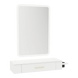 Nova Wall Mount Styling Station with Side-Mount Appliance Holder, Solid Surface Countertop and Illuminate LED Mirror - Kaemark