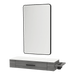 Nova Wall Mount Styling Station with Side-Mount Appliance Holder, Solid Surface Countertop, and Black Rectangle Westin Mirror - Kaemark