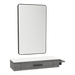 Nova Wall Mount Styling Station with Side-Mount Appliance Holder, Solid Surface Countertop, and Black Rectangle Westin Mirror - Kaemark