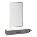 Nova Wall Mount Styling Station with Side-Mount Appliance Holder, Solid Surface Countertop, and Black Rectangle Westin Mirror - Kaemark