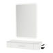 Nova Wall Mount Styling Station with Side-Mount Appliance Holder, Solid Surface Countertop and Illuminate LED Mirror - Kaemark