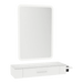 Nova Wall Mount Styling Station with Side-Mount Appliance Holder, Solid Surface Countertop and Illuminate LED Mirror - Kaemark