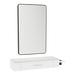 Nova Wall Mount Styling Station with Side-Mount Appliance Holder, Solid Surface Countertop, and Black Rectangle Westin Mirror - Kaemark