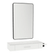 Nova Wall Mount Styling Station with Side-Mount Appliance Holder, Solid Surface Countertop, and Black Rectangle Westin Mirror - Kaemark