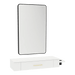 Nova Wall Mount Styling Station with Side-Mount Appliance Holder, Solid Surface Countertop, and Black Rectangle Westin Mirror - Kaemark