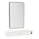 Nova Wall Mount Styling Station with Side-Mount Appliance Holder, Solid Surface Countertop, and Black Rectangle Westin Mirror - Kaemark