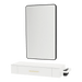 Nova Wall Mount Styling Station with Side-Mount Appliance Holder, Solid Surface Countertop, and Black Rectangle Westin Mirror - Kaemark