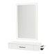 Nova Wall Mount Styling Station with Side-Mount Appliance Holder and Silver Rectangle Glo Mirror - Kaemark