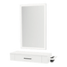 Nova Wall Mount Styling Station with Side-Mount Appliance Holder and Silver Rectangle Glo Mirror - Kaemark