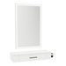 Nova Wall Mount Styling Station with Side-Mount Appliance Holder and Silver Rectangle Glo Mirror - Kaemark