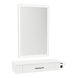 Nova Wall Mount Styling Station with Side-Mount Appliance Holder and Silver Rectangle Glo Mirror - Kaemark