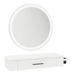 Nova Wall Mount Styling Station with Side-Mount Appliance Holder and Silver Round Glo Mirror - Kaemark
